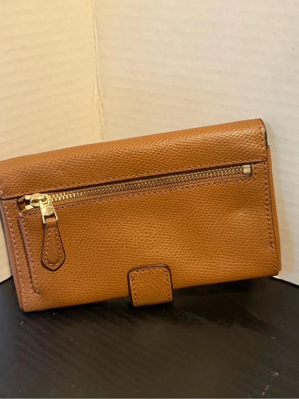 Coach Leather Wristlet Clutch Wallet - Tan